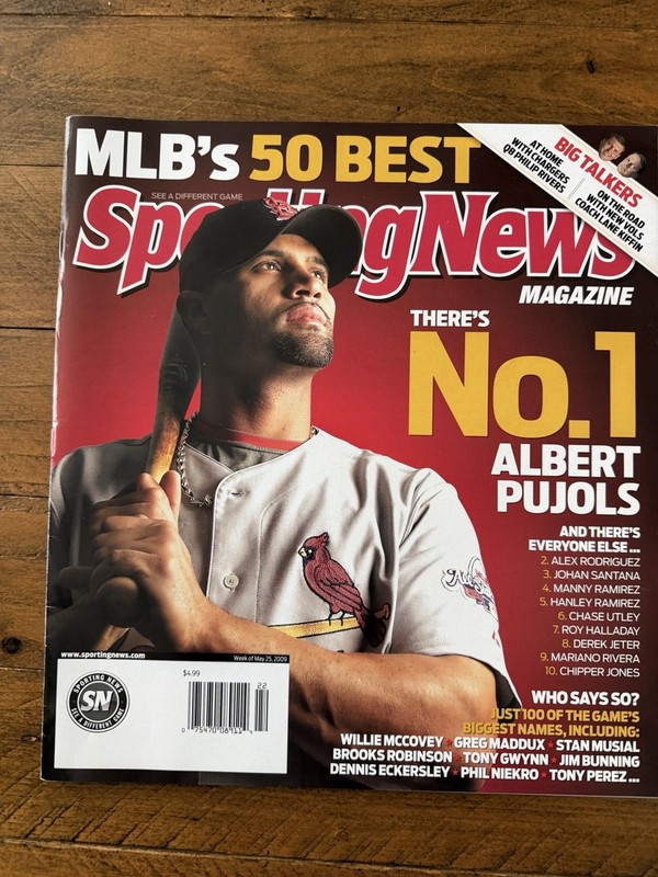 Sporting News 5/25/09 MLB Baseball Top 50 Pujols Philip Rivers NFL Cardinals