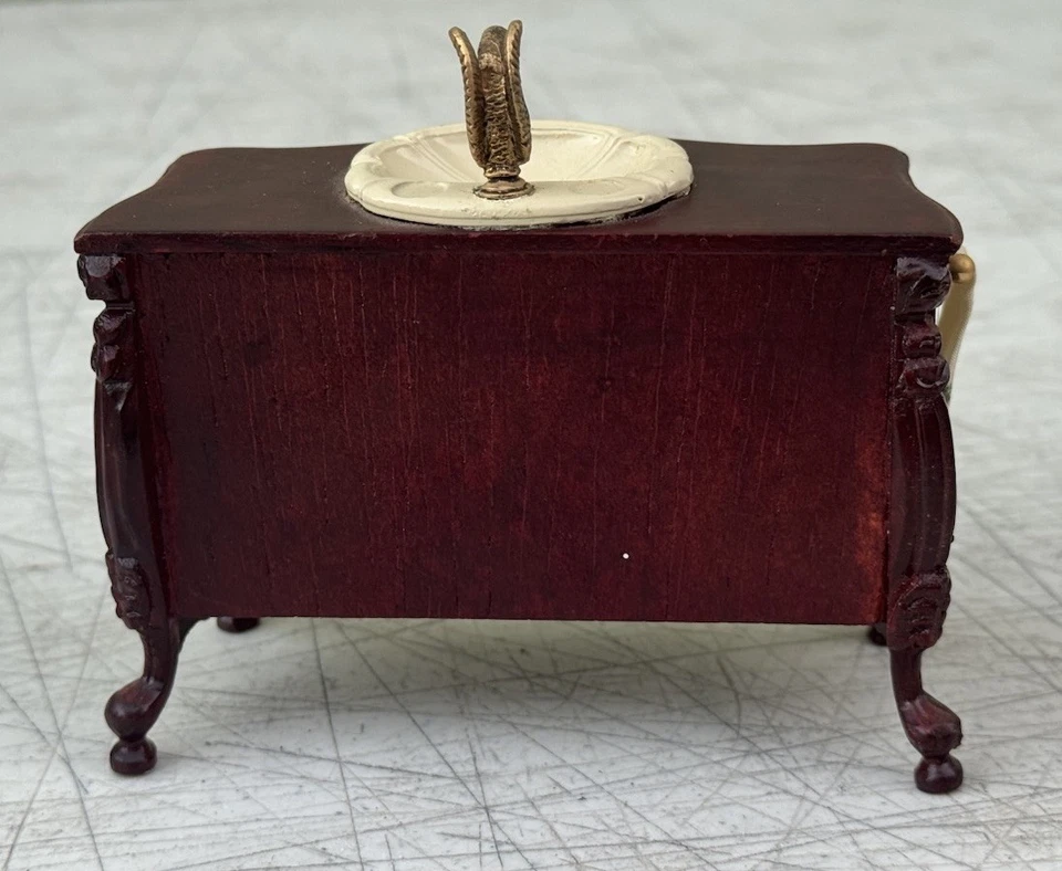 Dollhouse Miniature Wood Bathroom Sink Vanity Cabinet 1:12 Scale Chest Dresser - Image 4 of 4