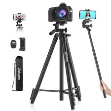71" Camera Tripod, Versatile Cell Tripod with Wireless Remote Holder and Carr...