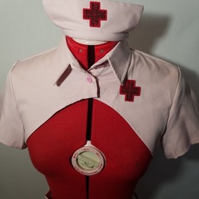 Light Pink Nurse Sexy Lingerie Top Skirt Headband Costume