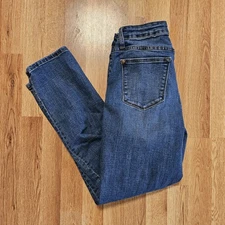 Judy Blue Jeans 5/27 Blue Mid Waist Boyfriend Fit Patchwork Straight Leg 80’s