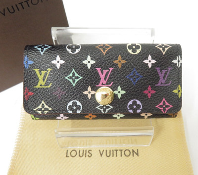 Authentic LOUIS VUITTON Monogram Multicolor Multicles 4 Ring Key Case F#53245