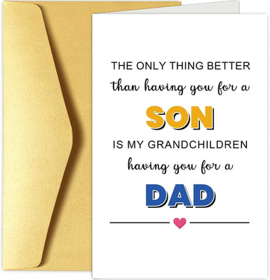 Father's Day Card for Son, Son Fathers Day Card from Mom Dad, Happy Father's Day