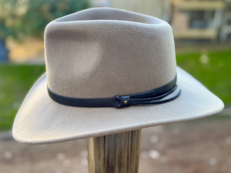 Sombrero Scala Classico 100% Lana Fieltro Outback Embalable Ala 3" Marrón Claro Talla L Foto 3 de 4