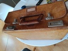  Aktentasche/Aktenkoffer Leder Natur Gebraucht mit schöner Patina 