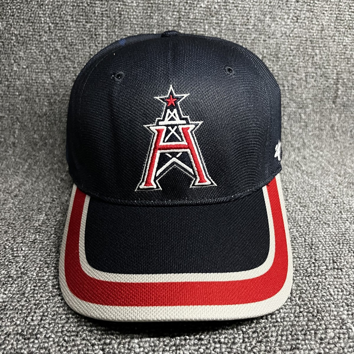 XFL Houston Roughnecks '47 Brand Stretch Fit Hat Cap Black Red OSFA Adjustable