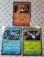 Pokemon Meowscarada Skeledirge Quaquaval Sparkle ✨ Cosmo Holo NM Set