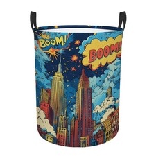 Kids Laundry Hamper Basket - Large Nursery Baby Hamper with Handle for Boys G...