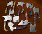 LOT OF 10 HANDMADE STEEL J2 MINI AXE KNIFE WITH EACHING WOOD HANDLE  # A-30 — photo 1