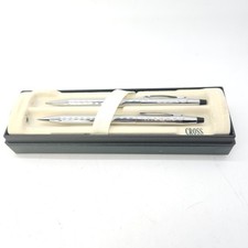 Cross Century Vintage Ball Point Pen And Mechanical Pencil Set 3501 Chrome
