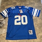 Barry Sanders Jersey Mitchell Ness Throwbacks Blue Detroit Lions Size 52 *FLAWS*