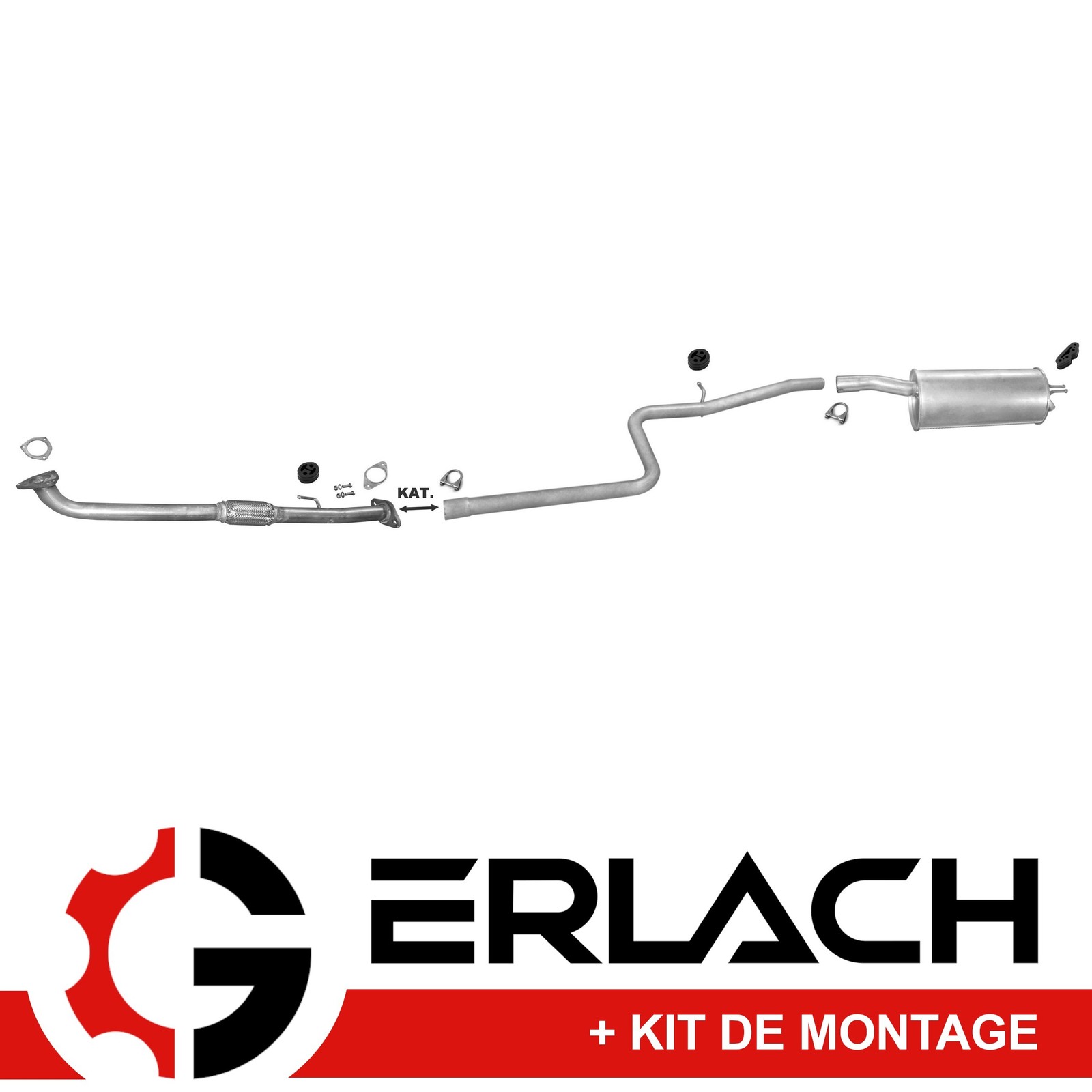 Silencieux d'échappement pour Fiat Doblo 1.9 JTD version 3043 en acier de rechange