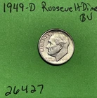 1949 D Roosevelt Dime 10c BU Brilliant Uncirculated 90% Silver Coin