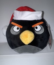 Commonwealth Angry Birds 2011 9" Christmas Santa Black Bomb Plush Soft Toy