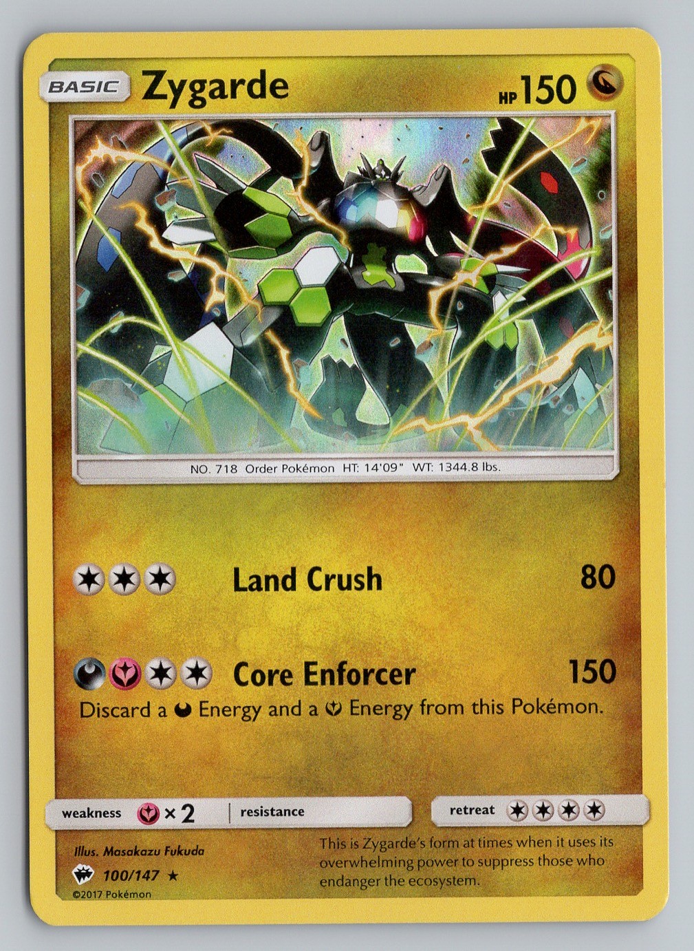 Zygarde 100/147 Holo SM - Burning Shadows Pokemon Card TCG