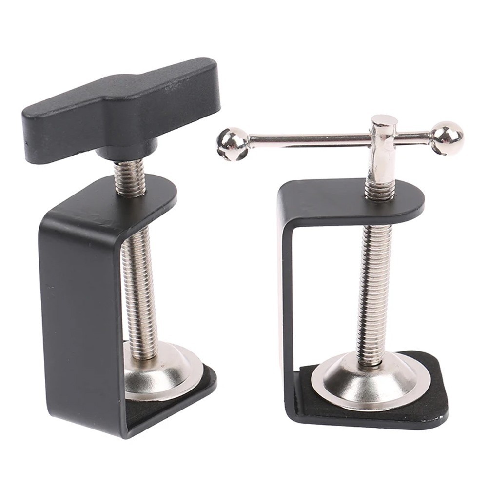 4-Pack Heavy Duty Metal Table Mounting Clamps With Adjustable Positioning Screw – Fits Desktops Up To 4.5cm Thick