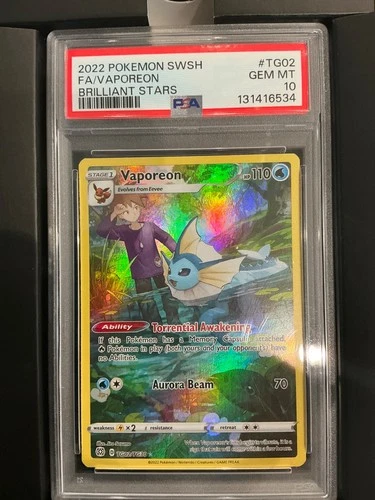 Pokemon Vaporeon Brilliant Stars Trainer Gallery Full Art #TG02 PSA 10 Gem Mint