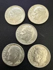 LOT X 5 AU Roosevelt Dimes 1964-D 90% FINE Silver Stacker Coin Collector #105