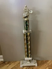 Motocross Trophy Marble 2003 Valley Trail Riders M/c 25 Inches Tall