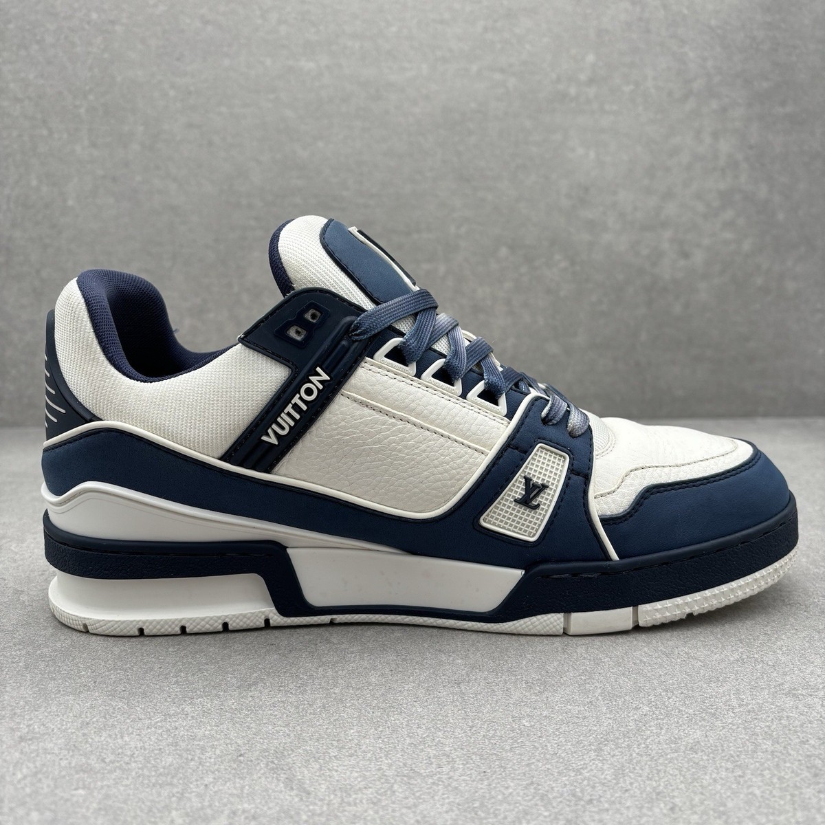 Louis Vuitton Trainer ' White, Navy ' | Size 6 LV (7-7.5 US) | eBay