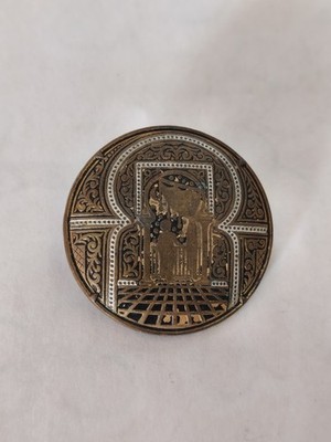 Antike Vintage Damast Brosche handgraviert, Frauenportrait, Retro Schmuck Sammlung