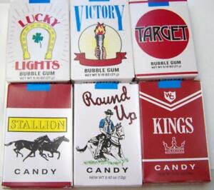 Worlds Bubble Gum Cigarettes Candy Cigarettes 3 Of Each Total Of 6 Free Ship Ebay