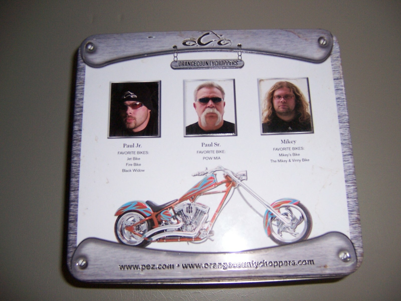 ORANGE COUNTY CHOPPERS PEZ DISPENERS IN COLLECTIBLE TIN (2006) eBay