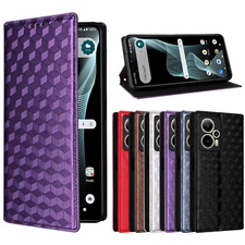 For AT&T Motivate Pro 5G Phone Case Fashion Grid Wallet Flip Leather Stand Cover