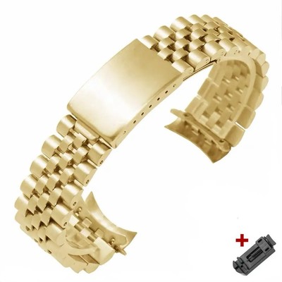 19mm Solid Curved Watch Band Jubilee Oyster Clasp For GMT Master