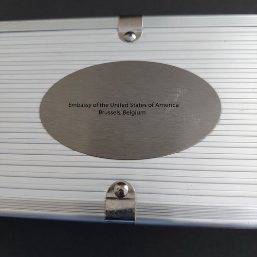 Heavy Stainless Steel Tongs and Spatula Set in Case from U.S. Embassy in Belgium - Picture 5 of 5