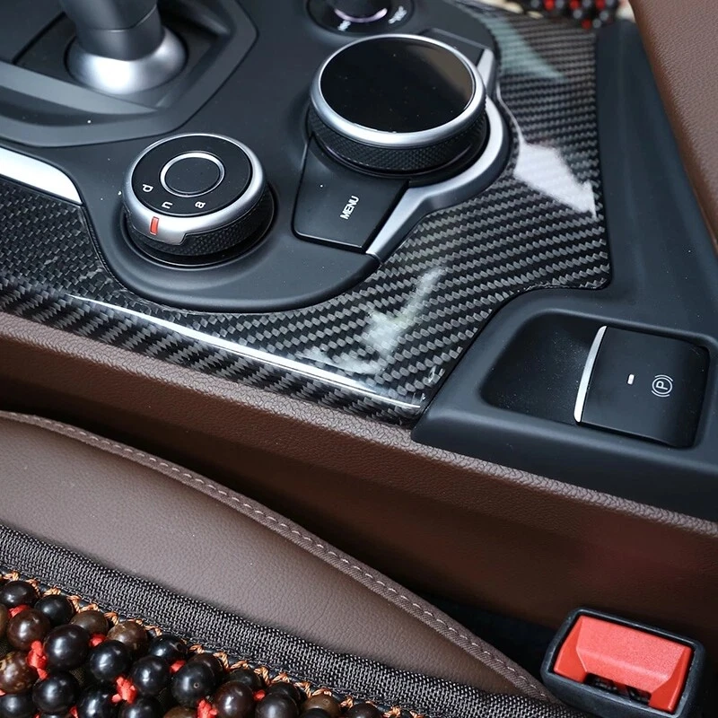 Carbon Fiber Car Interior Central Control Gear Trim For Alfa Romeo Stelvio 2019 Foto 4 de 4