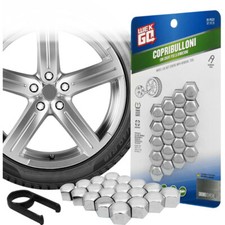 COPRIBULLONI WEKGO 19MM CROMATI 20PZ CERCHI RUOTE TUNING AUTO
