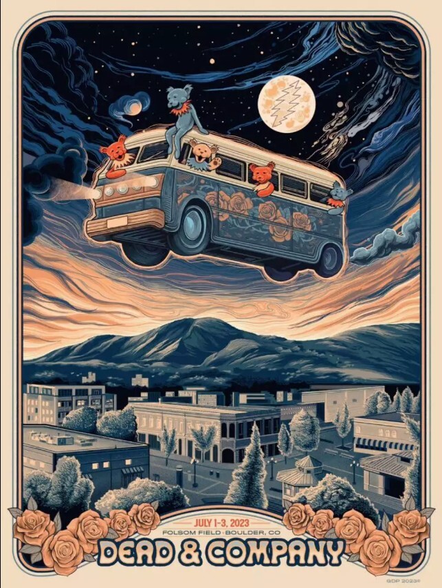 Dead & Company 2023年夏ツアーポスター Dead and & Company Summer Tour Poster Co July 1-3 2023 Unframed