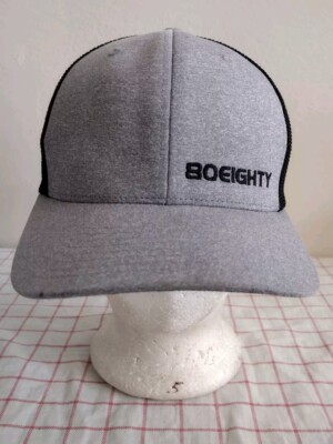 80Eighty Trucker Cap Hat Gray Black Flexfit Embroidered Mesh 