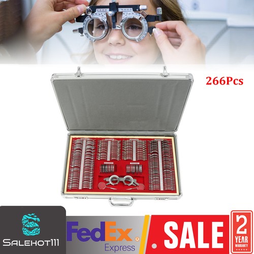 Kit D'optométrie 266 Pièces - Lentilles D'essai Avec Monture Métal Et Boîte Aluminium - Neuf