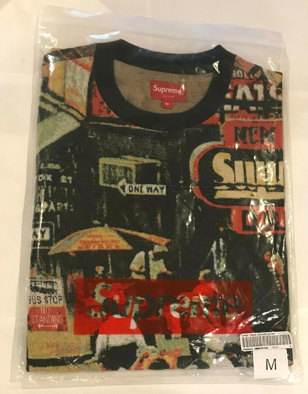 Haut multicolore Supreme Street Scene Jacquard S/S taille MOYENNE   neuf et scellé