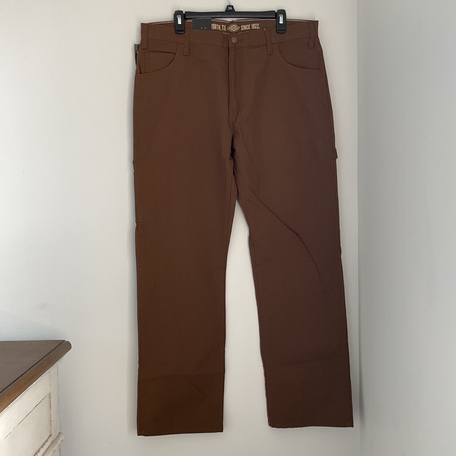Dickies 36/32 Relaxed Fit Carpenter Pants Brown Duck Straight Leg NWT Work