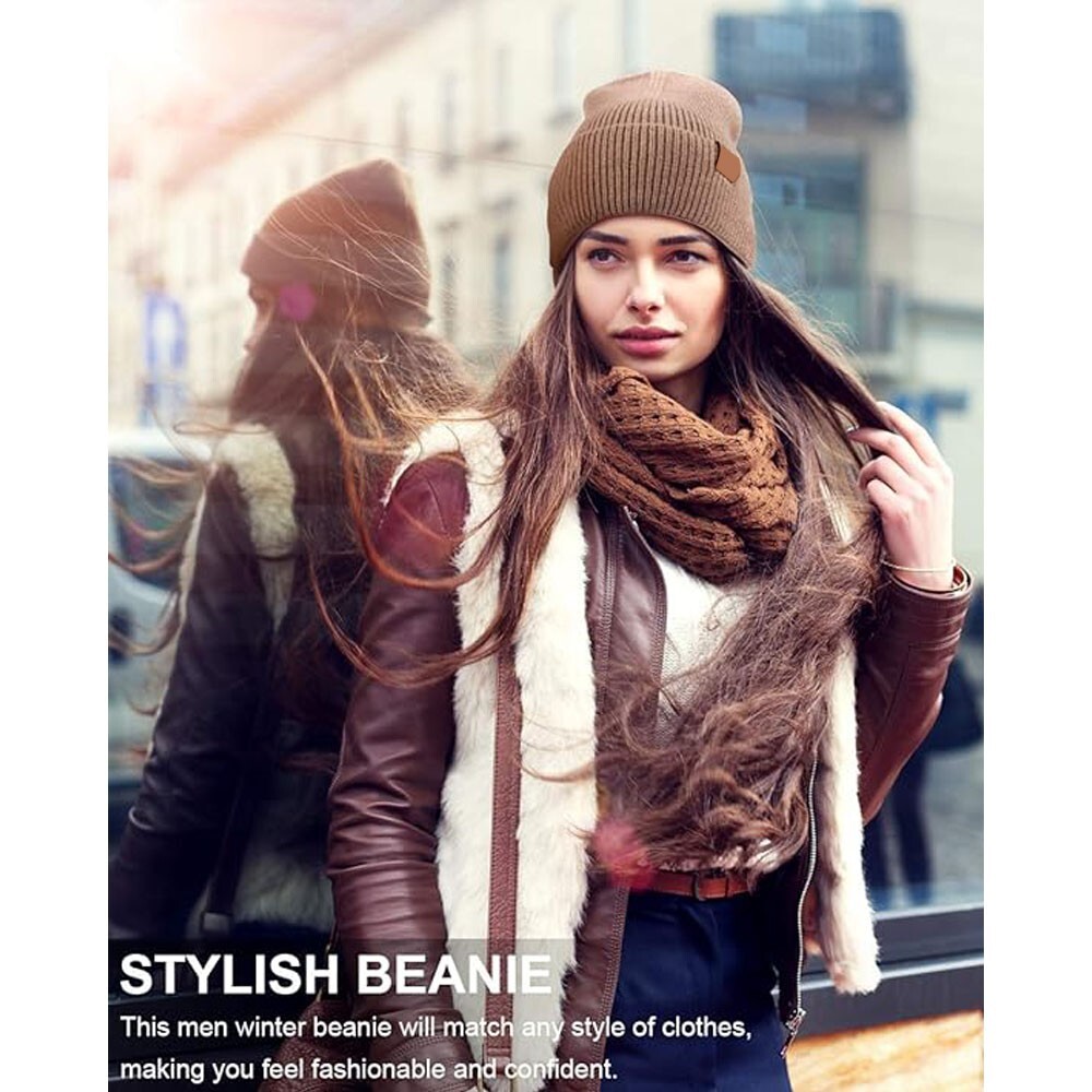 Gorro Unisex Multicolor Para Otoño E Invierno Para Hombre, Básico Diario Para Mujer, Gorro De Punto Suave, Elegante Y A Juego (color Blanco, Tamaño: 21.3 In-22.8 In