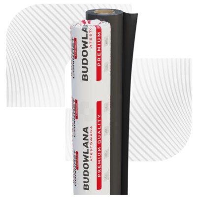 CONBUD Baufolie 0,3mm Typ 300 Feuchtigkeitssperre | Schwarz LDPE 100m² = 19,75kg