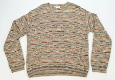Rare Vintage NORM THOMPSON Crazy Striped Knit Sweater 80s 90s Italy Multicolor M