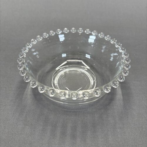 Imperial Glass Candlewick Mayonnaise Bowl with Underplate Clear Glass Balls - Picture 6 of 8