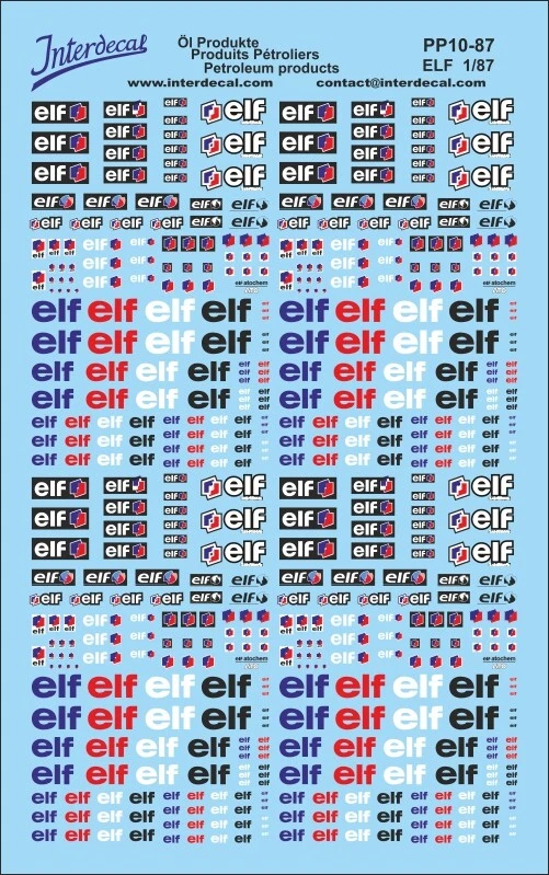 Produits Pétroliers 10 1/87 Décalcomanies 130x84mm INTERDECAL