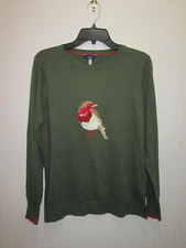 JOULES KNITWEAR FESTIVE MIRANDA SWEATER PULLOVER SEQUINS GREEN ROBIN SIZE 8 (US)