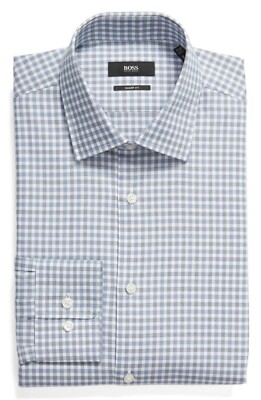 Hugo Boss Marley Sharp Fit Check Dress Shirt $138 | eBay