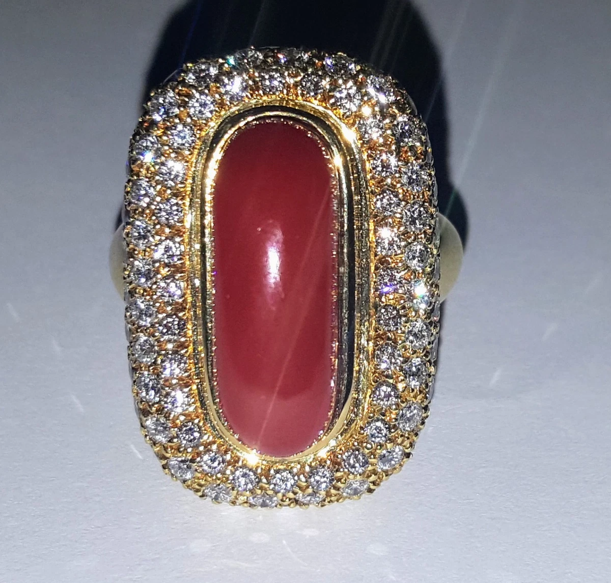 Coral diamond ring online