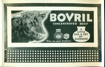 1938 THREE (3) VINTAGE & ORIGINAL PHOTOS OF OLD BILLBOARD ADVERTISING OF BOVRIL