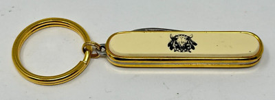 Vintage Barlow Pocket Knife Key Chain w/Native American Indian Images