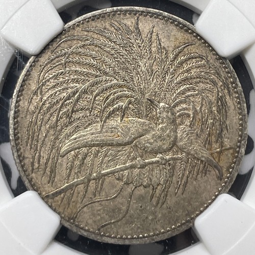 1894-A German New Guinea 2 Mark NGC AU55 Lot#MK129 Silver! - Picture 2 of 3