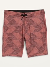 Old Navy Patterned Built-In Flex Board Shorts Mens Size 36 Red Geo Print Stretch