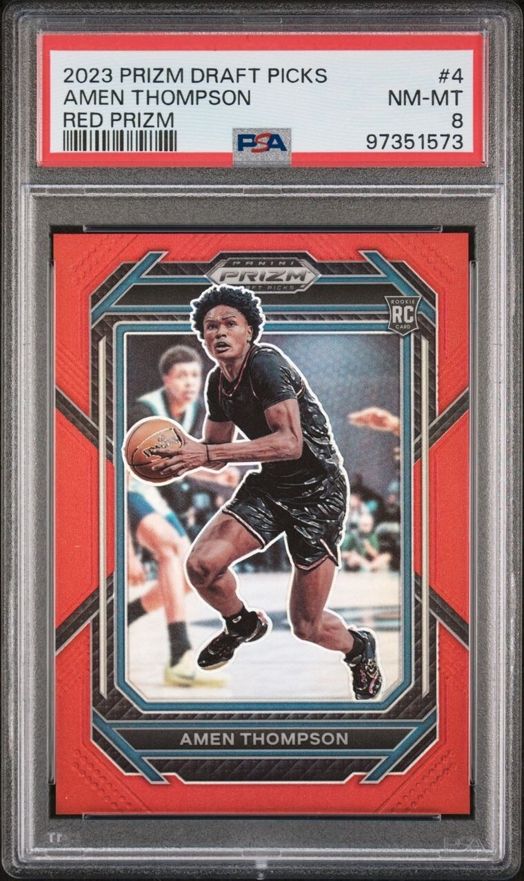 🔥2023 Prizm Draft Picks Amen Thompson RED PRIZM R.C. #'d/299